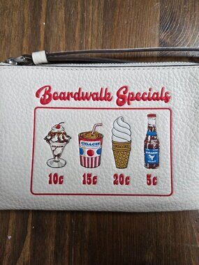 Coach Boardwalk Ice Cream Print Wristlet Leather Pouch Rare Novelty